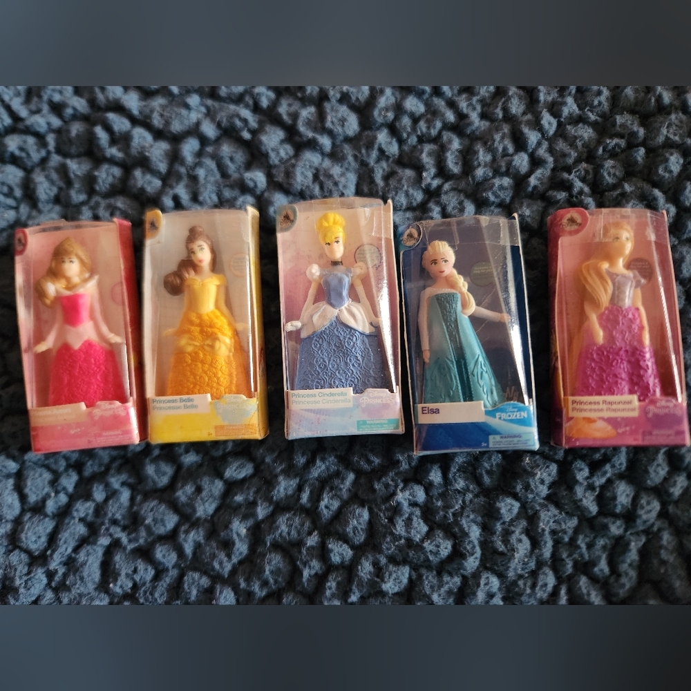 Princess Dolls Set - Pink, Yellow, Blue, Teal, Purple
